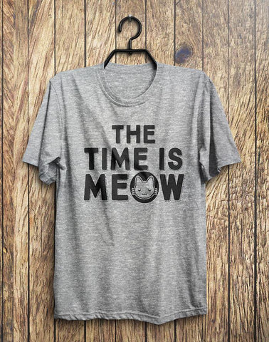 The Time Is MEOW Kitten Cat T-Shirt - Shirtoopia