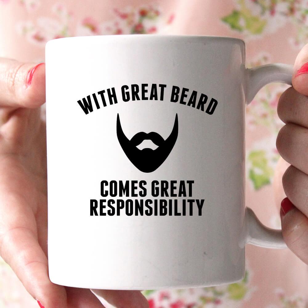 with great beard comes great responsibility coffee mug cup t-shirt