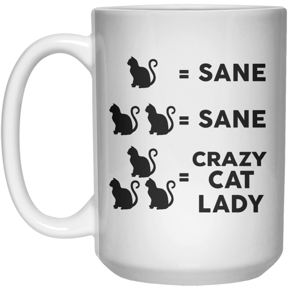 Sane Sane Crazy Cat Lady MUG  Mug - 15oz - Shirtoopia