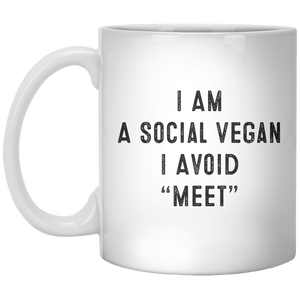 I Am A Social Vegan I Avoid “Meet” MUG - Shirtoopia