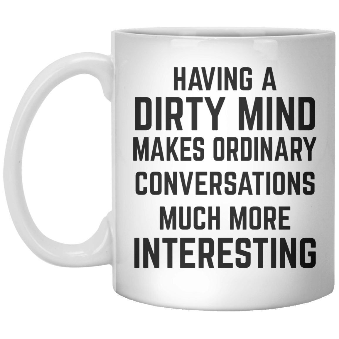 Having A Dirty Mind Make Ordinary Conversations Much More Interesting MUG - Shirtoopia