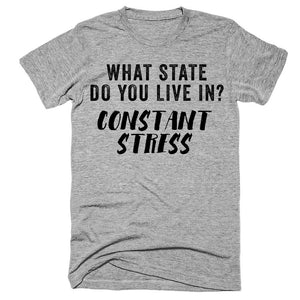 What state do you live in? constant stress t-shirt