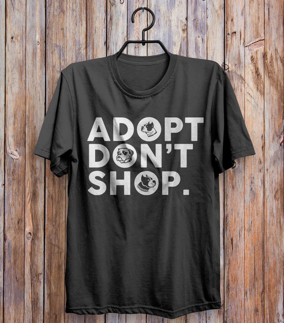 Adopt Don't Shop T-shirt Black – Shirtoopia