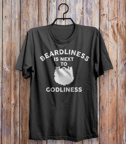 Beardliness Is Next To Godliness T-shirt Black 
