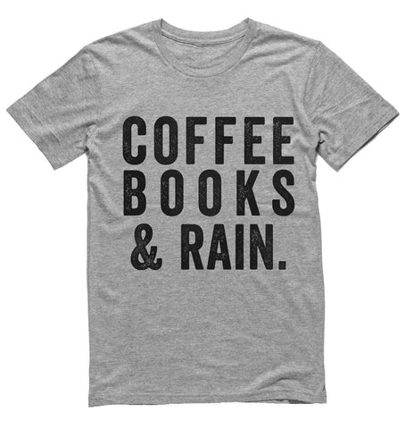 coffee books and rain t-shirt - Shirtoopia