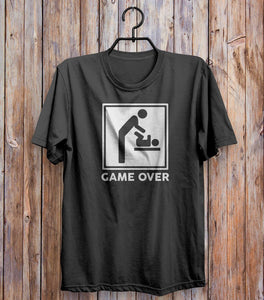 Game Over Baby Diaper Changing T-shirt Black 