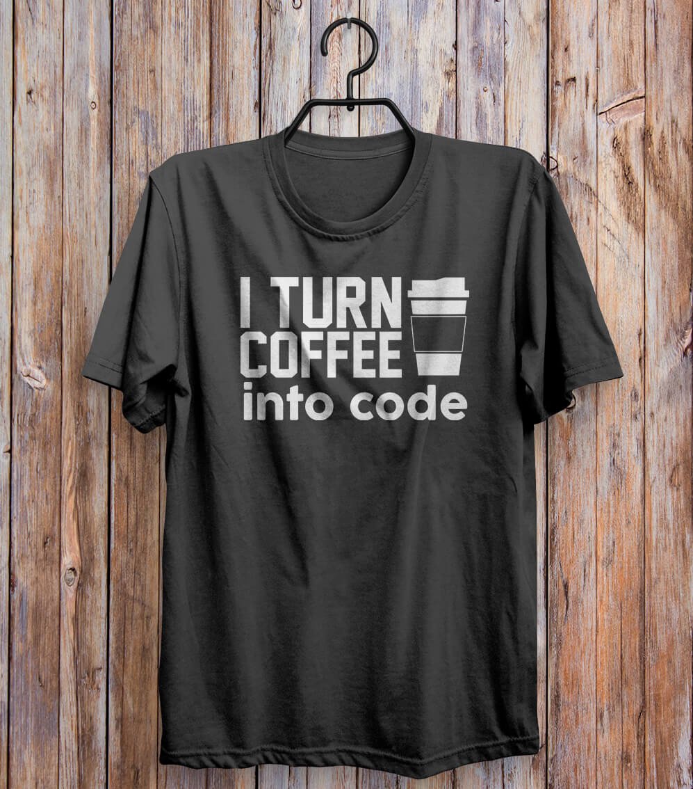 I Turn Coffee Into Code T-shirt Black 
