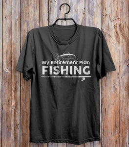 My Retirement Plan Fishing T-shirt Black 