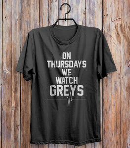 On Thursdays We Watch Greys T-shirt Black 